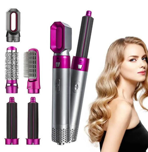 5-in-1 Hair Dryer with Brush and Curling Iron